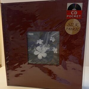 Silk Fabric Pioneer Photo Album - Deep Burgundy Cover